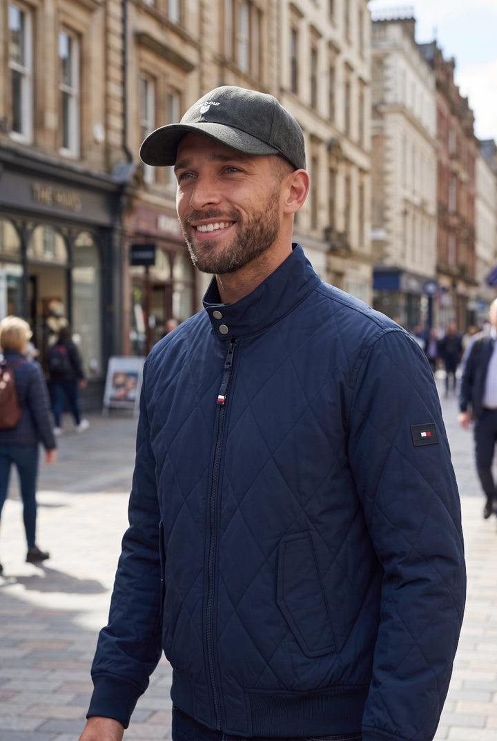 TOMMY HILFIGER  NAVY PACKABLE QUILTED HARRINGTON