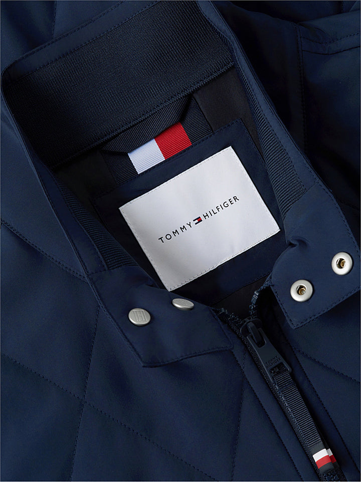 TOMMY HILFIGER  NAVY PACKABLE QUILTED HARRINGTON
