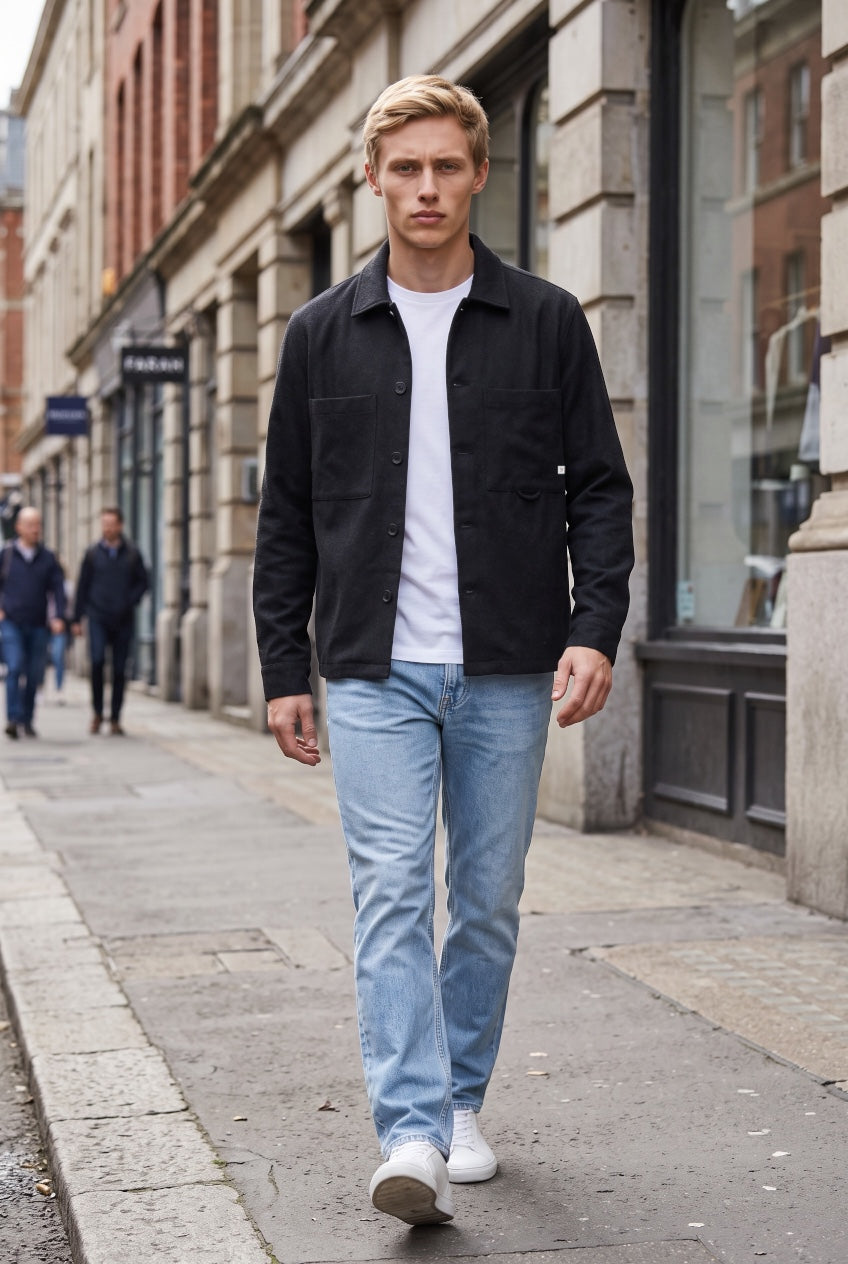 FARAH CHARCOAL MARL RANDALL LS SHIRT