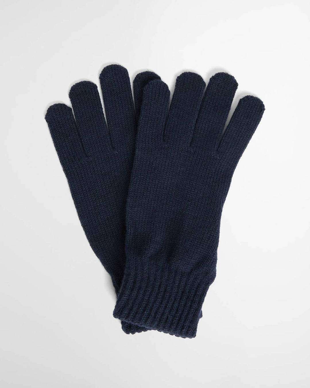 Navy knit gloves, ribbed cuffs