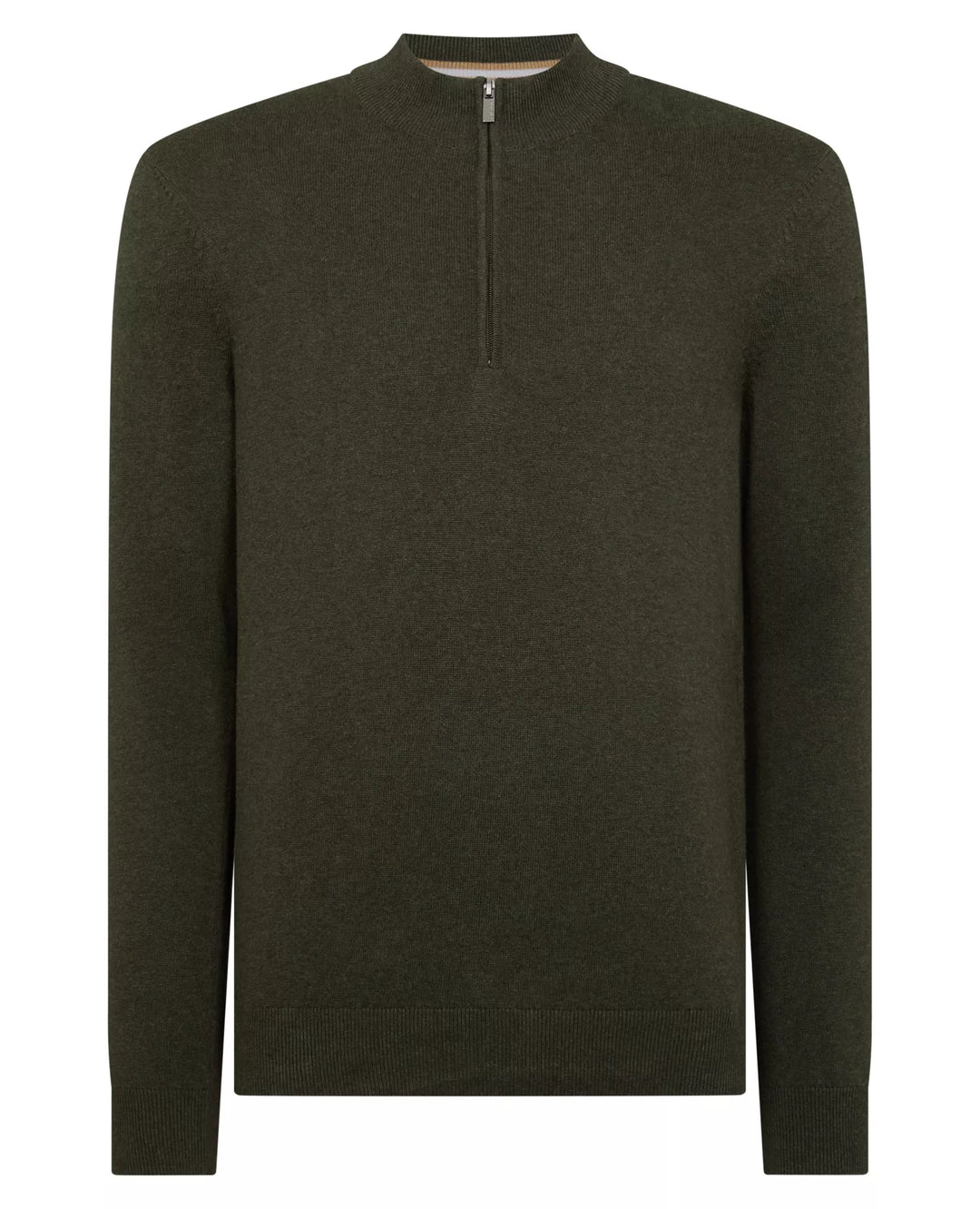 REMUS 1/2 ZIP KHAKI SWEATER