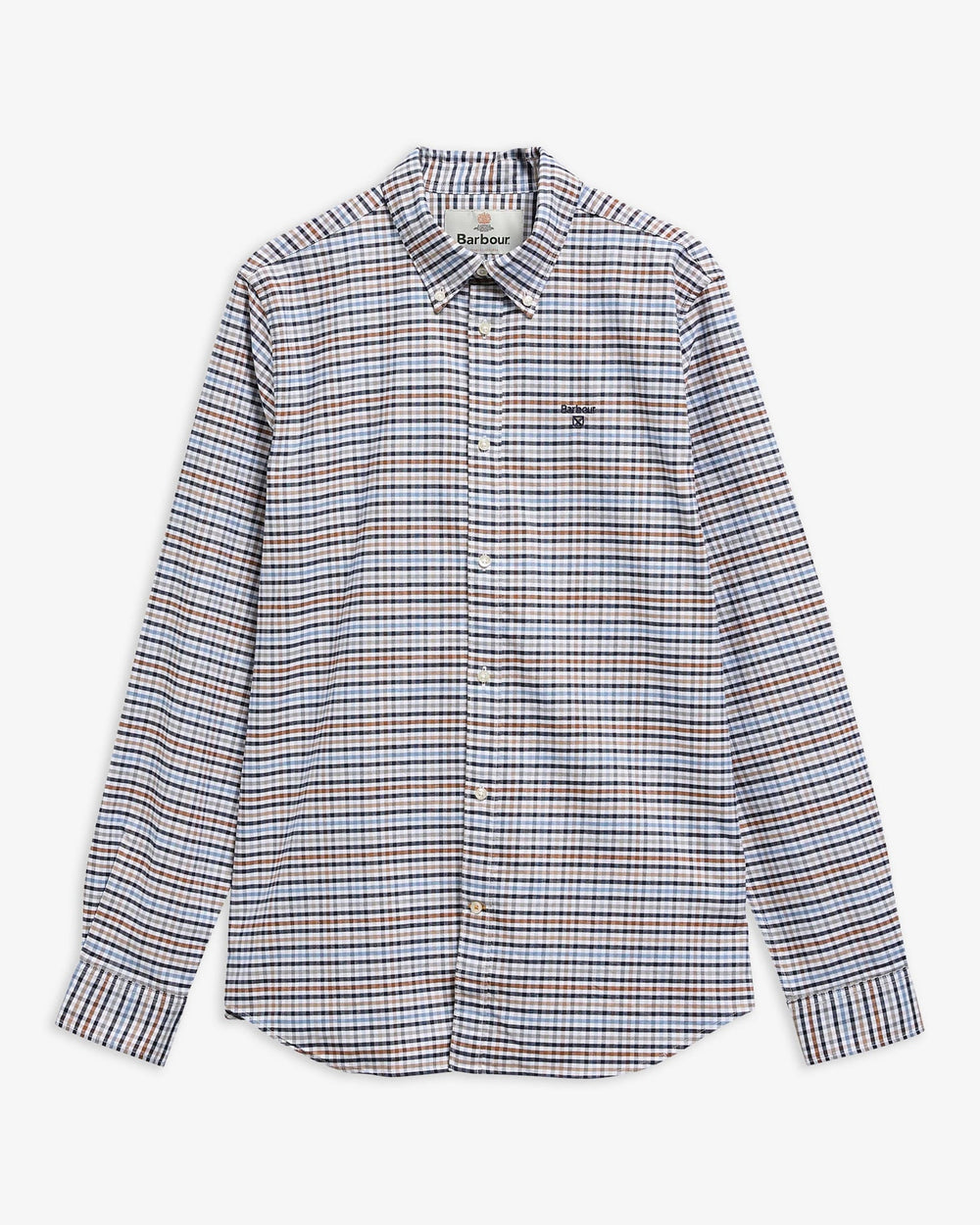 Barbour tailored gingham button-down shirt, blue-and-red grid pattern