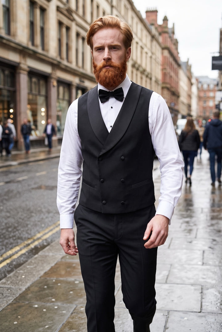 REMUS UOMO RINO DB WAISTCOAT BLACK
