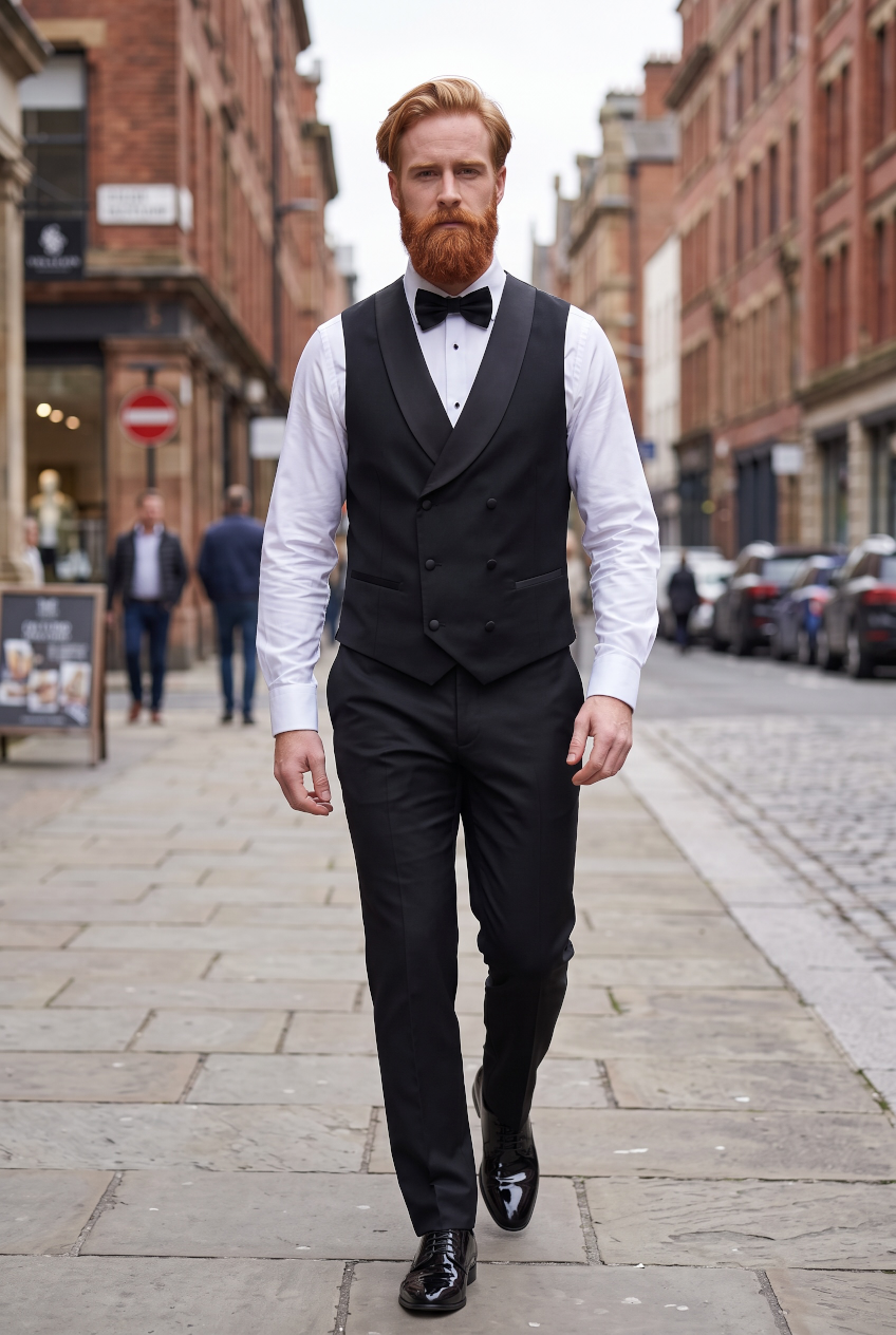 REMUS UOMO RINO DB WAISTCOAT BLACK