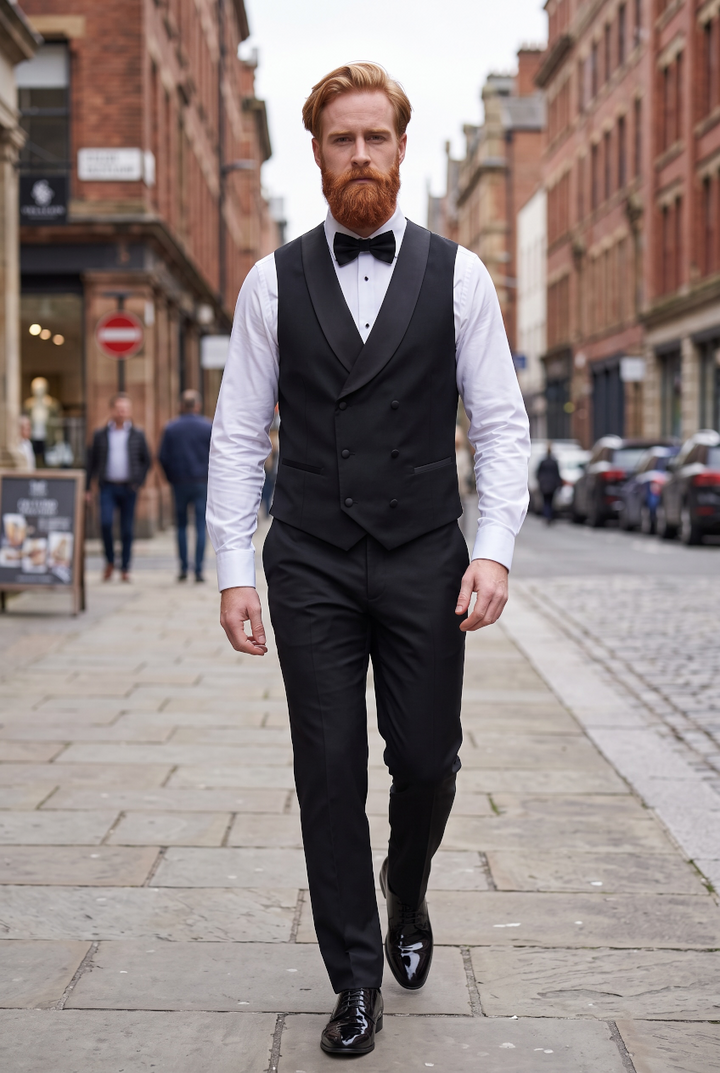 REMUS UOMO RINO DB WAISTCOAT BLACK