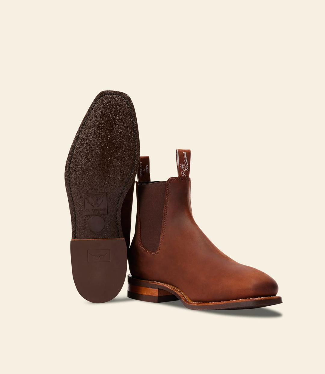 R.M. WILLIAMS BARK CHELSEA BOOTS