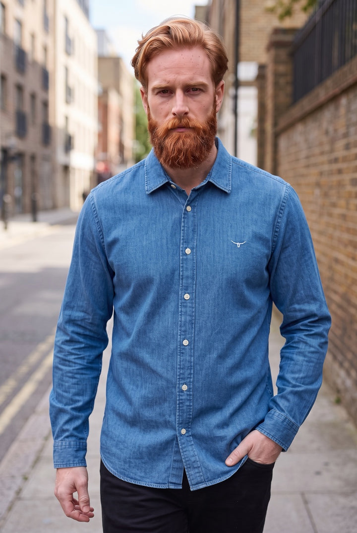 R.M WILLIAMS ARNO REG INDIGO SHIRT