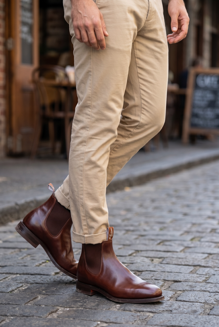 R.M. WILLIAMS MID BROWN CHELSEA BOOT
