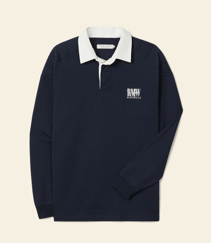 R.M WILLIAMS CLASSIC NAVY RUGBY SHIRT