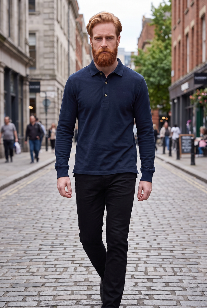 SUPERDRY NAVY CLASSIC RUGBY LS TOP