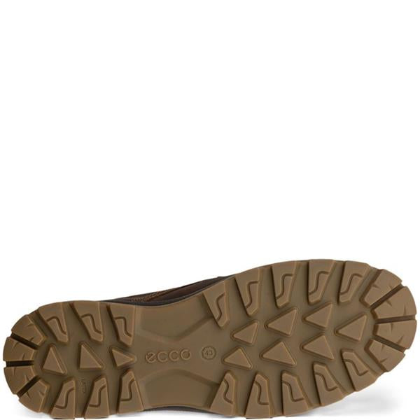 Brown rugged shoe outsole with deep traction tread