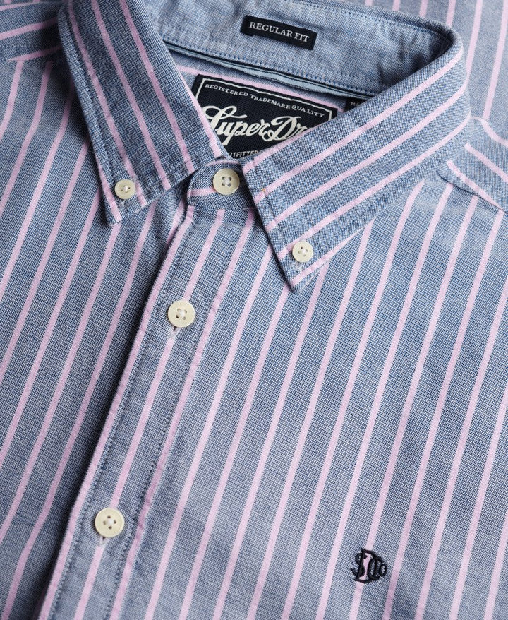 SUPERDRY NAVY/PINK STRIPE OXFORD LS SHIRT