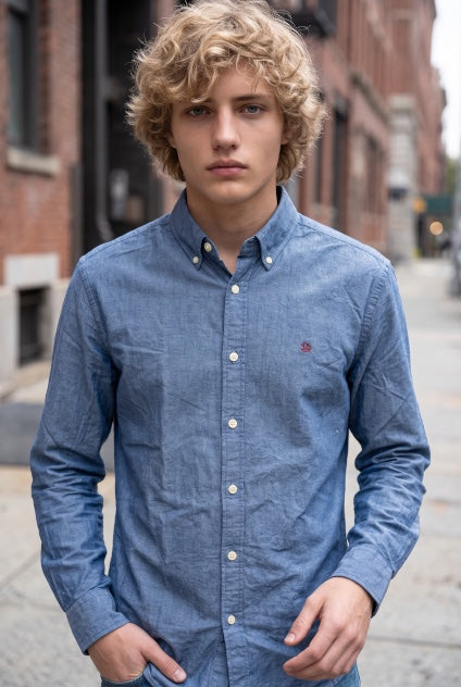 SUPERDRY INDIGO PREPPY OXFORD LS SHIRT