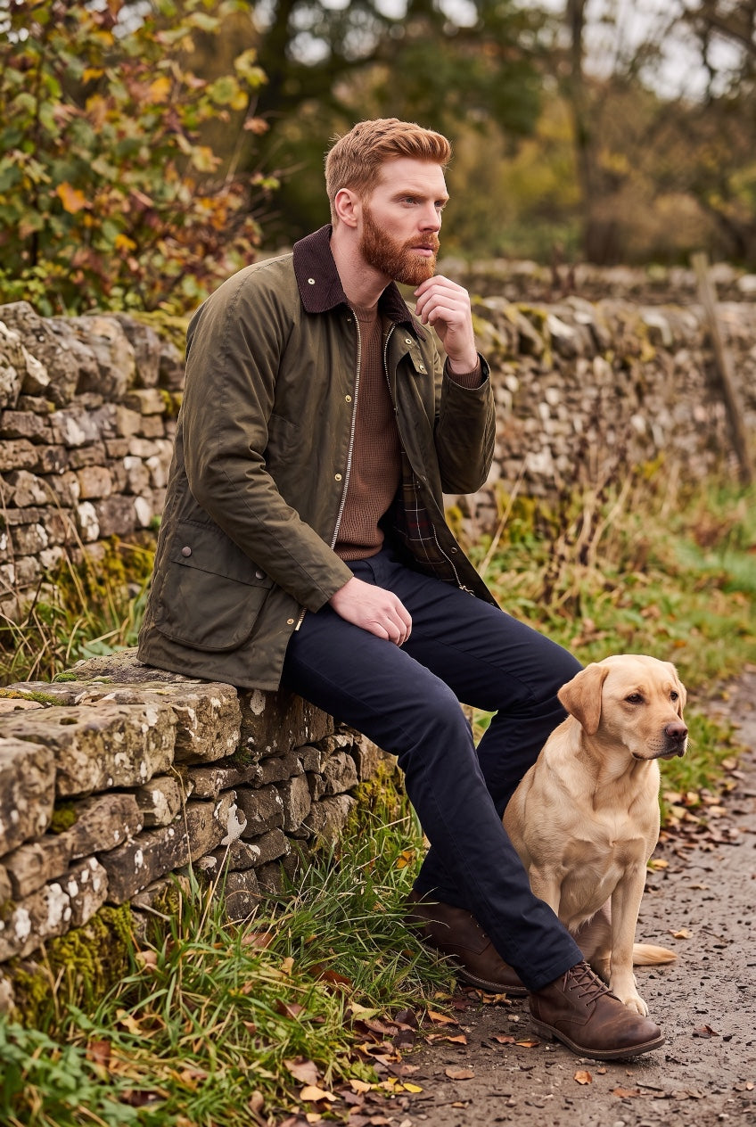 BARBOUR SAGE ICONS ASHBY WAX JACKET