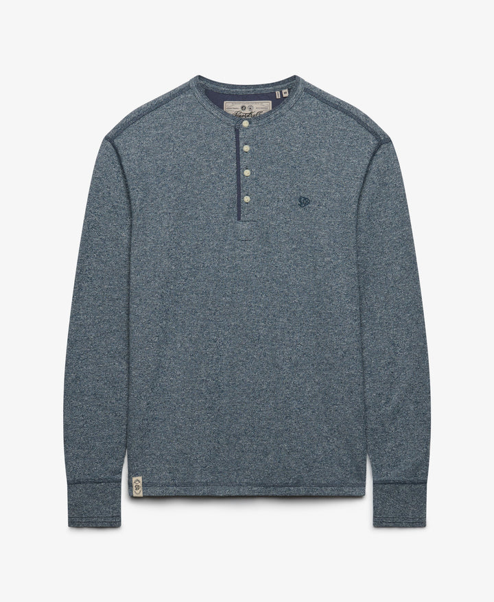 SUPERDRY DENIM MINI SLUB WAFFLE LS GRANDAD SWEAT