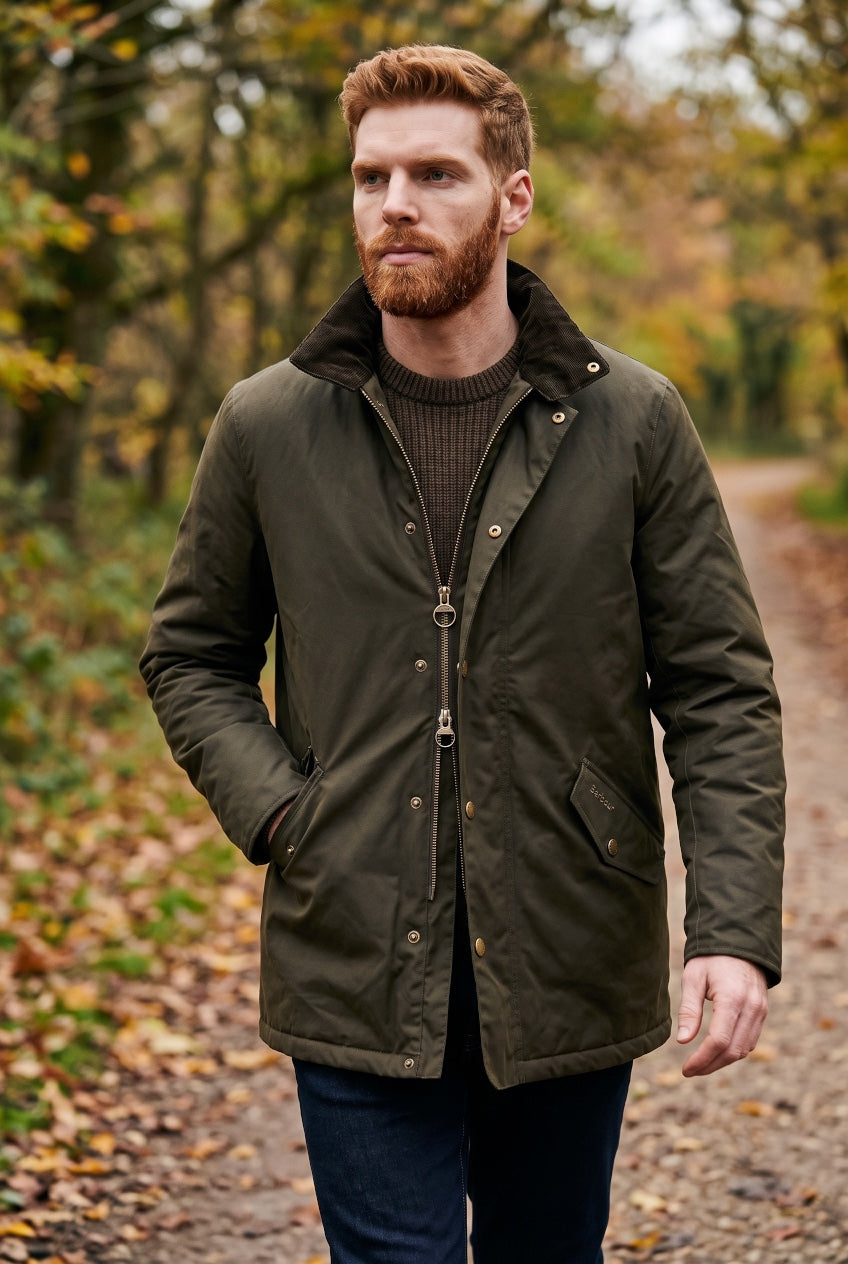 BARBOUR OLIVE WINTER SPOONBILL WATERPROOF COAT