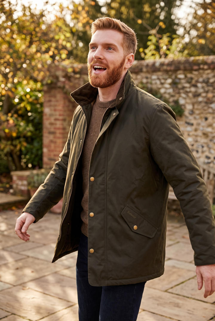 BARBOUR OLIVE WINTER SPOONBILL WATERPROOF COAT