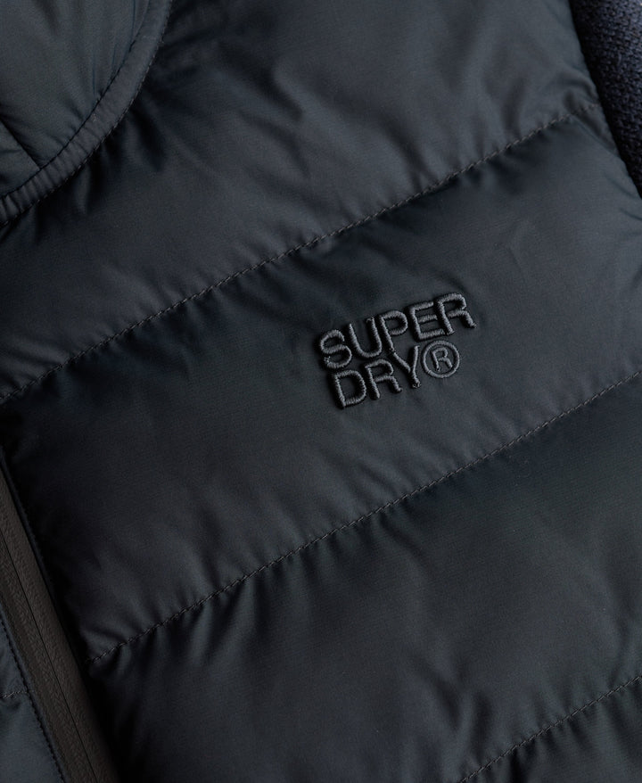SUPERDRY NAVY HOODED STORM KNIT HYRID JA