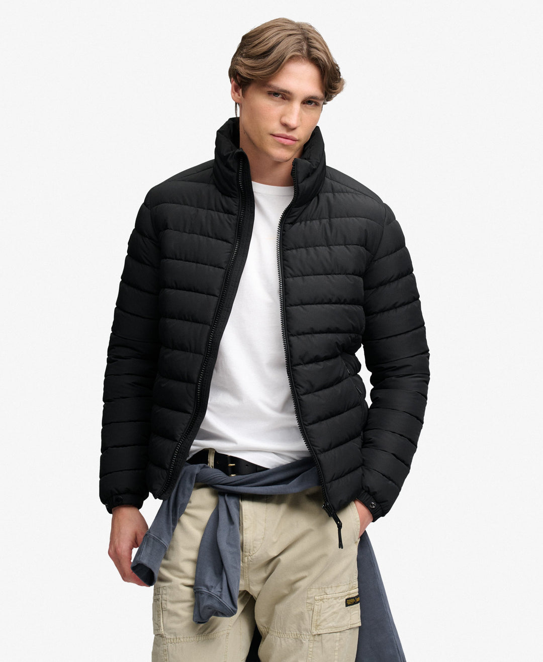 SUPERDRY BLACK FUJI MIDWEIGHT PADDED JACKET