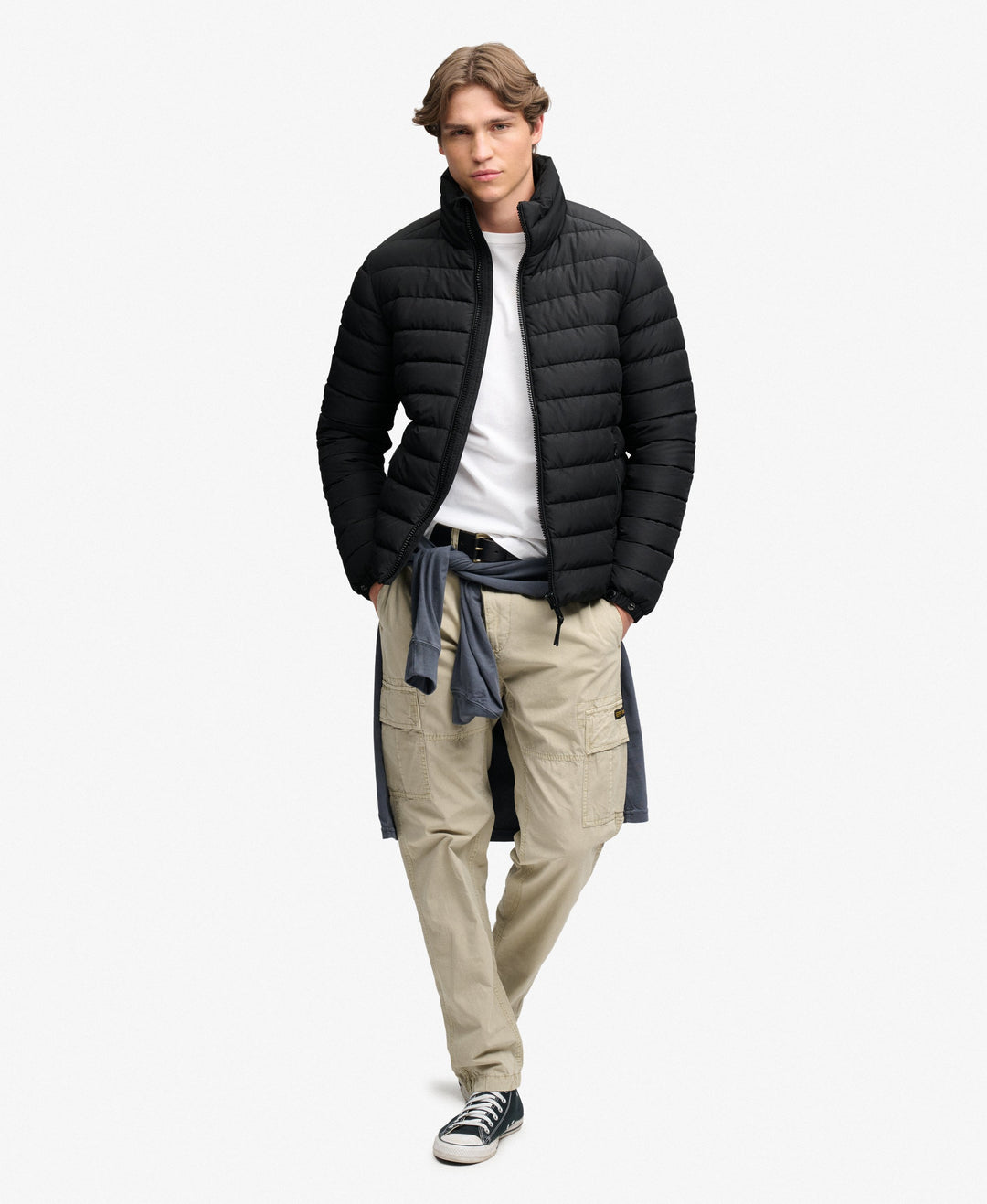 SUPERDRY BLACK FUJI MIDWEIGHT PADDED JACKET