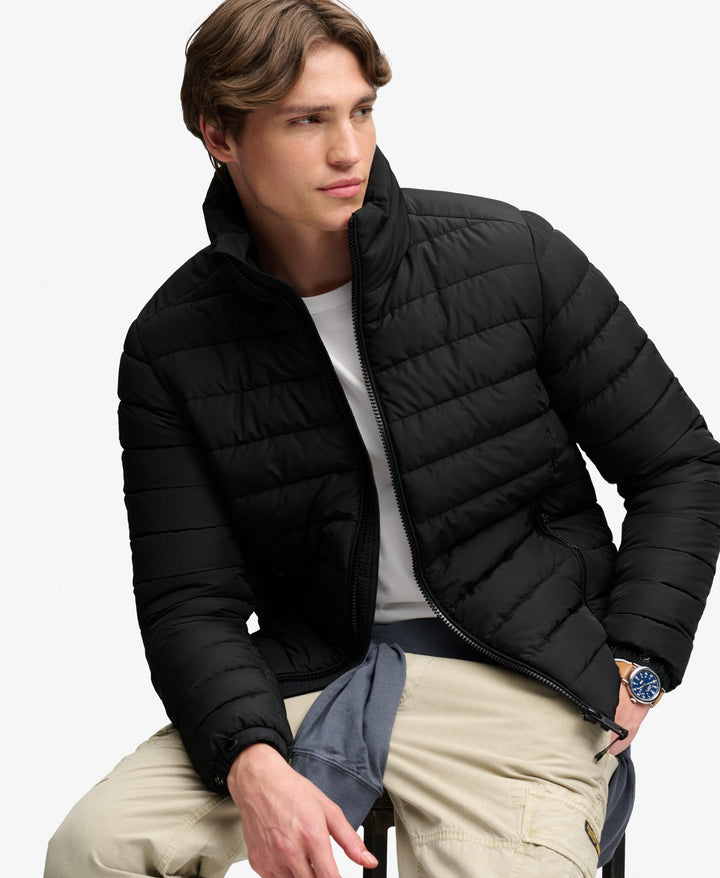 SUPERDRY BLACK FUJI MIDWEIGHT PADDED JACKET