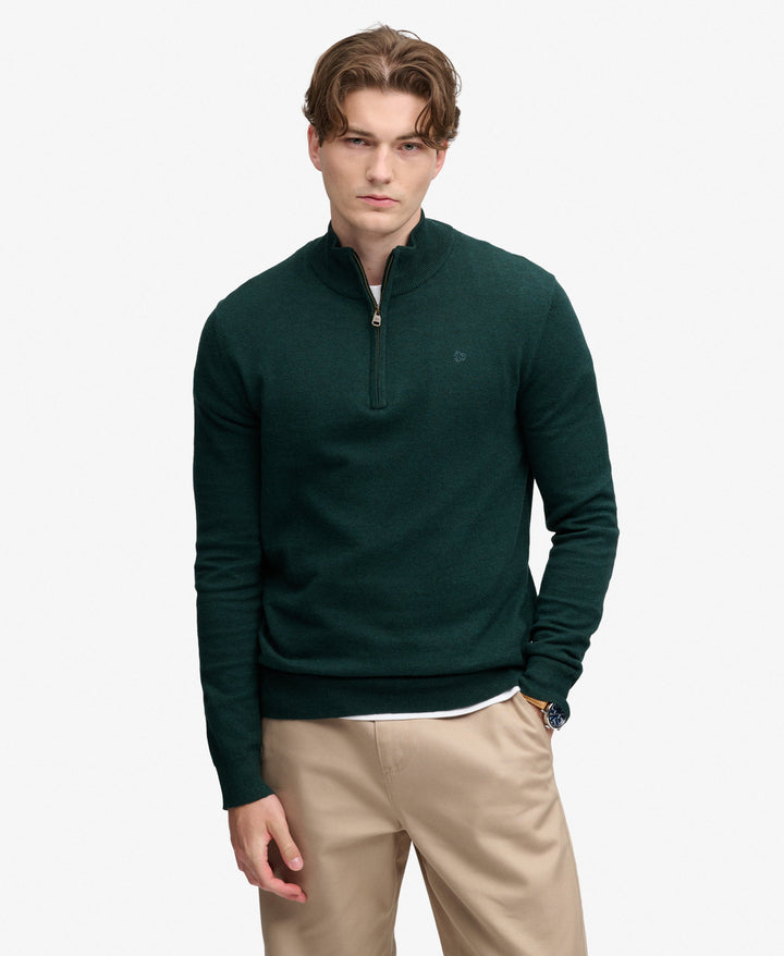 SUPERDRY GREEN ESS LIGHTWEIGHT WOOL 1/2