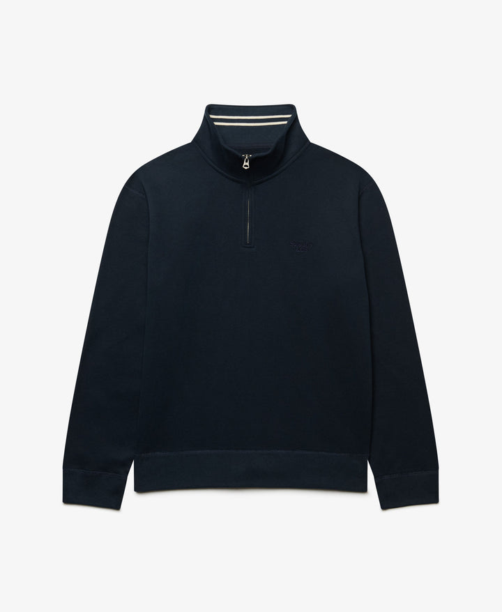 SUPERDRY NAVY ESS SERIF LOGO 1/2 ZIP SWEAT SHIRT