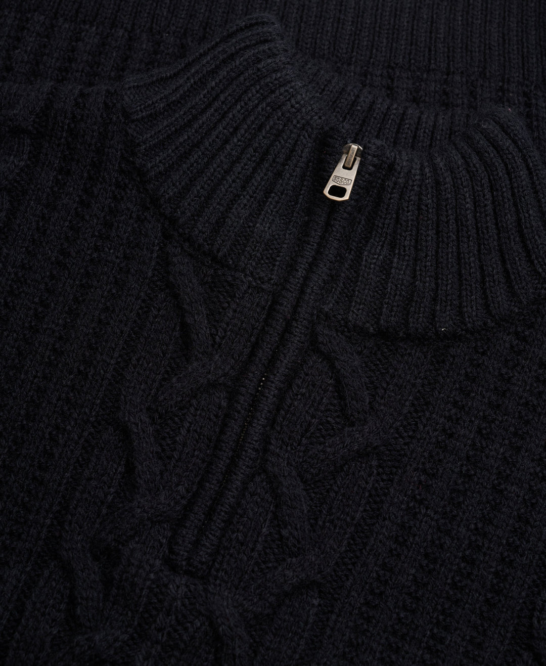 SUPERDRY NAVY JACOB CABLE 1/2 ZIP KNIT