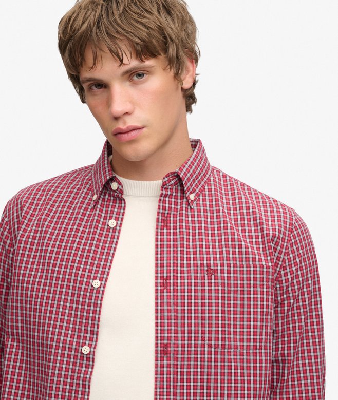 SUPERDRY RED CK PREPPY POPLIN LS SHIRT