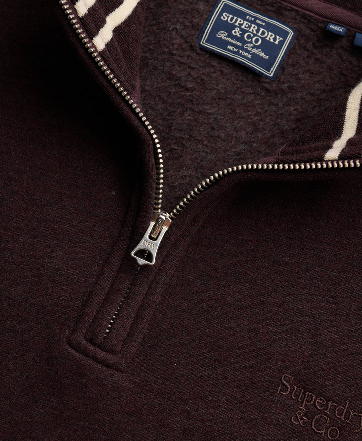 SUPERDRY WINE ESS SERIF LOGO 1/2 ZIP SWEATSHIRT