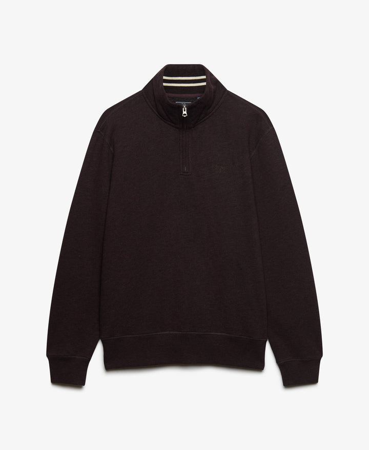 SUPERDRY WINE ESS SERIF LOGO 1/2 ZIP SWEATSHIRT