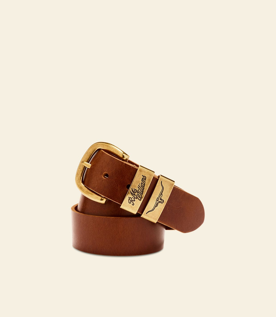 R.M. WILLIAMS TAN LEATHER BELT