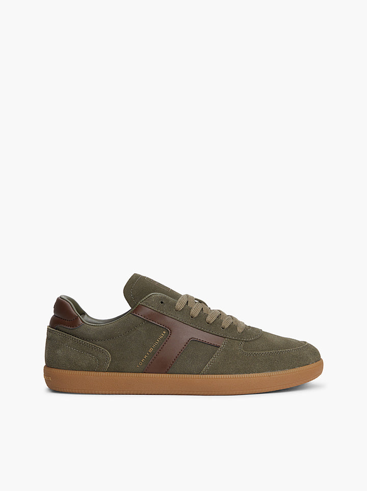 TOMMY HILFIFER FOOTWEAR TRIBECA OLIVE SNEAKER SUEDE