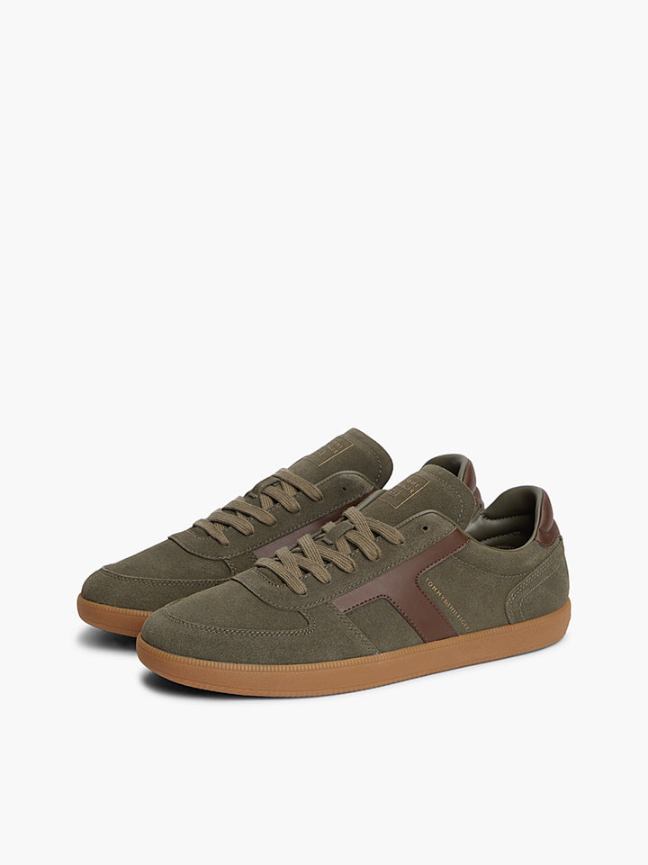 TOMMY HILFIFER FOOTWEAR TRIBECA OLIVE SNEAKER SUEDE