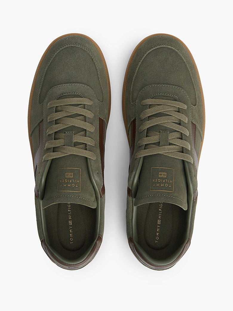 TOMMY HILFIFER FOOTWEAR TRIBECA OLIVE SNEAKER SUEDE