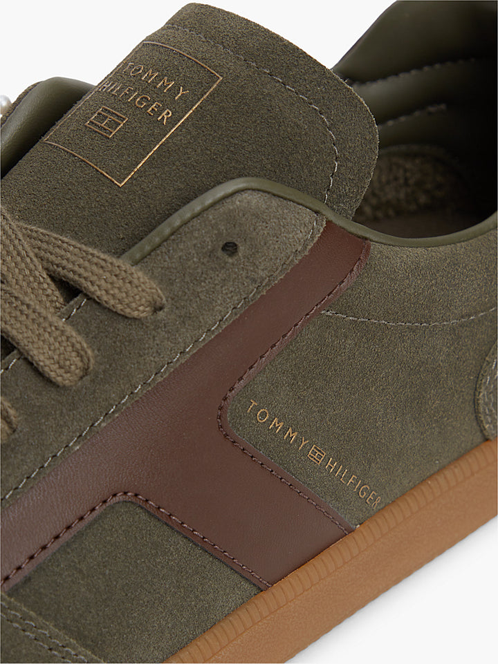TOMMY HILFIFER FOOTWEAR TRIBECA OLIVE SNEAKER SUEDE