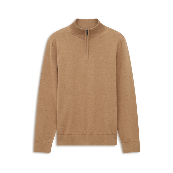 BUGATTI 1/2 ZIP TAUPE SWEATER