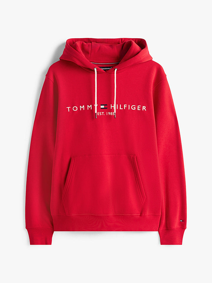 TOMMY HILFIGER  RED TOMMY LOGO HOODY