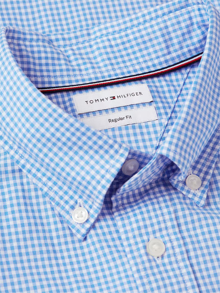 TOMMY HILFIGER BLUE GINGHAM SHORT SLEEVE  SHIRT