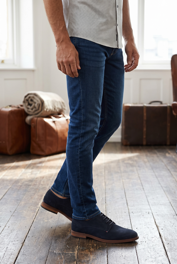 TOMMY HILFIGER NAVY SUEDE SHOES