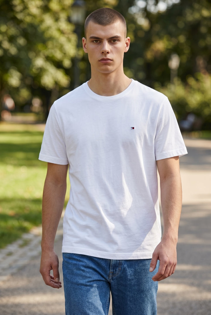 TOMMY HILFIGER SLUB WHITE TEE