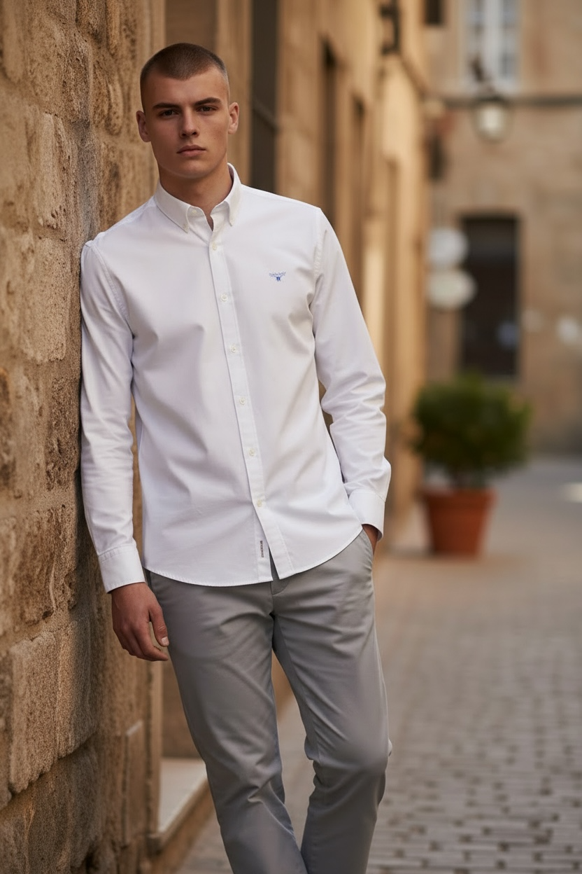 BARBOUR TREEPORT WHITE SHIRT