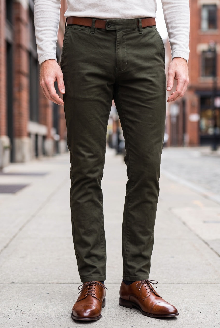 BRUHL VENICE BOTTLE GREEN CHINO