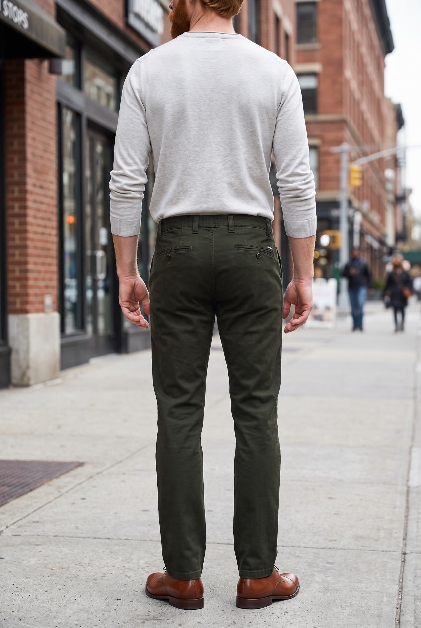 BRUHL VENICE BOTTLE GREEN CHINO