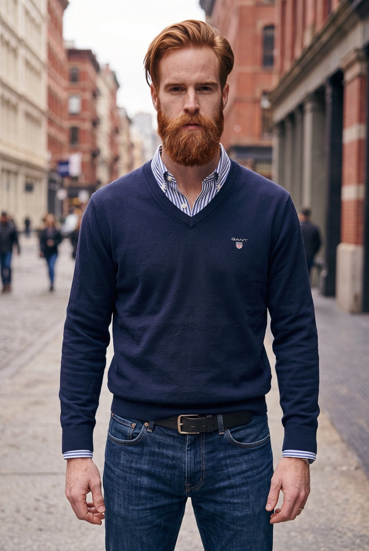 GANT MARINE SUPERFINE LAMBSWOOL V NECK