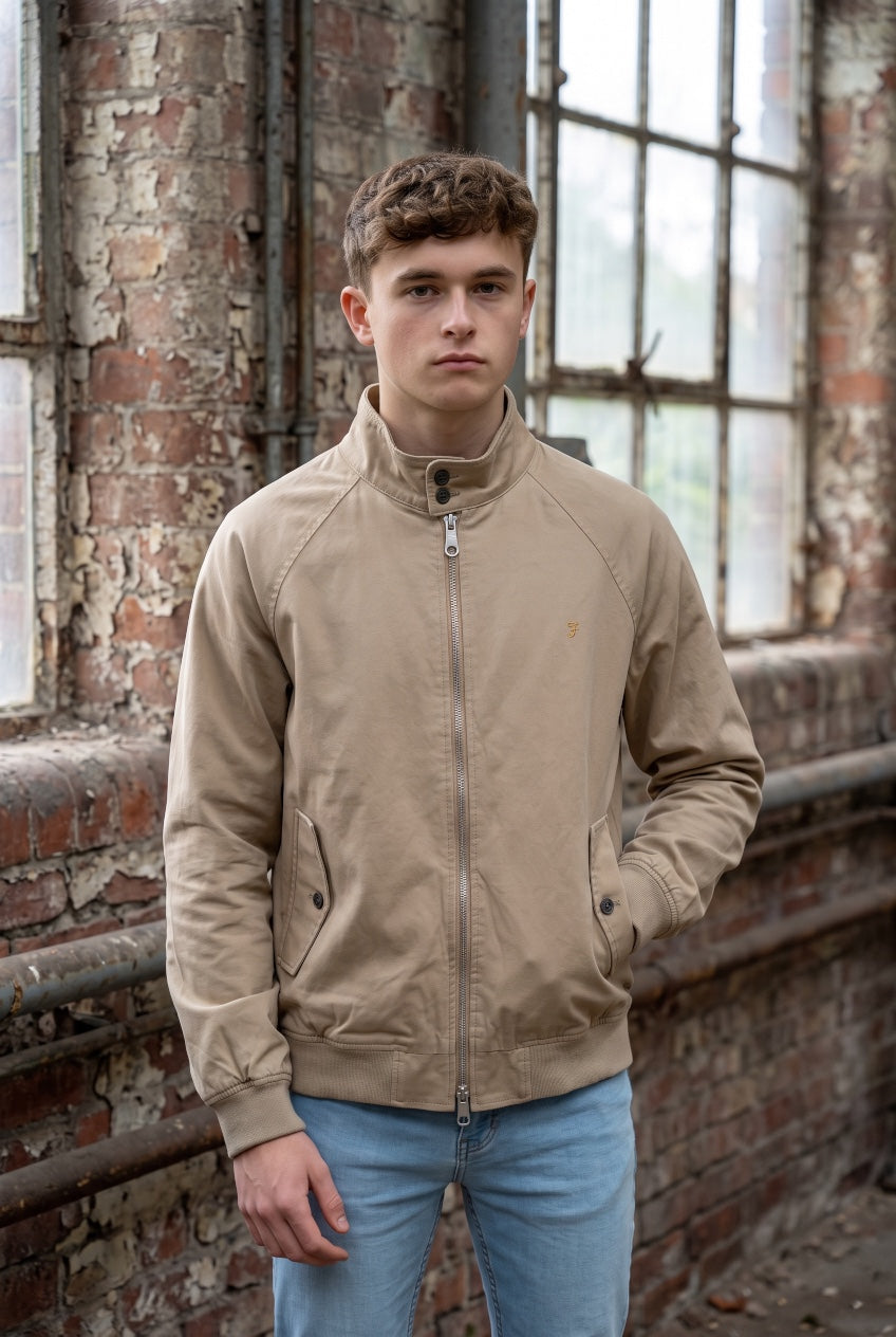 FARAH BEIGE WALT HARRINGTON JACKET