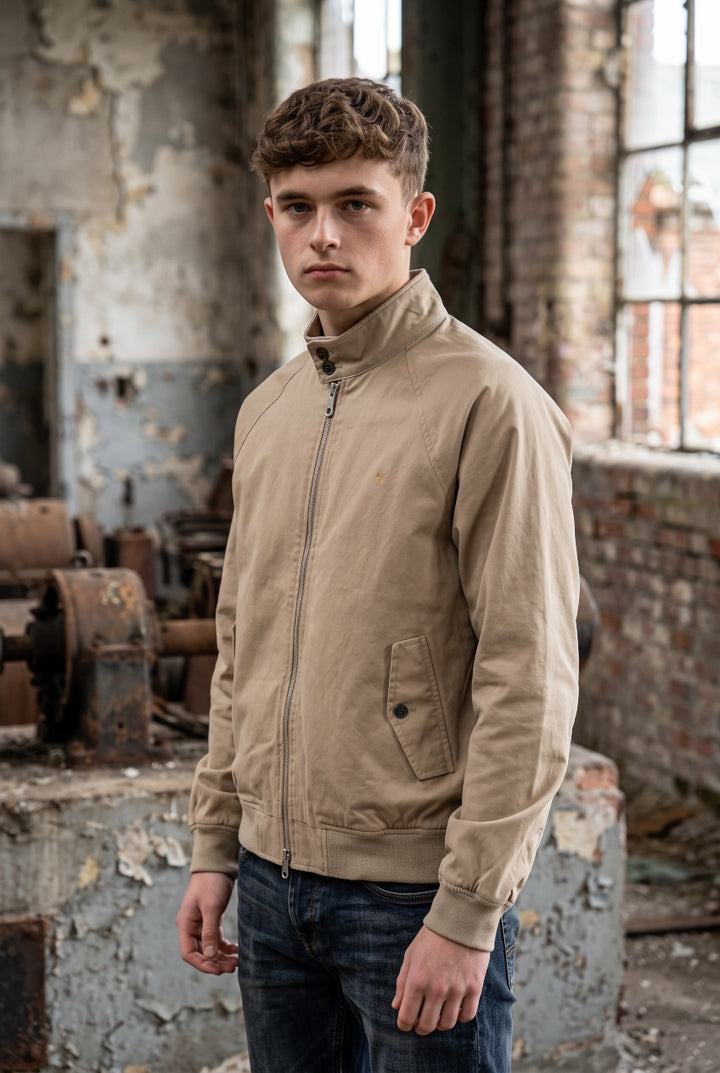 FARAH BEIGE WALT HARRINGTON JACKET