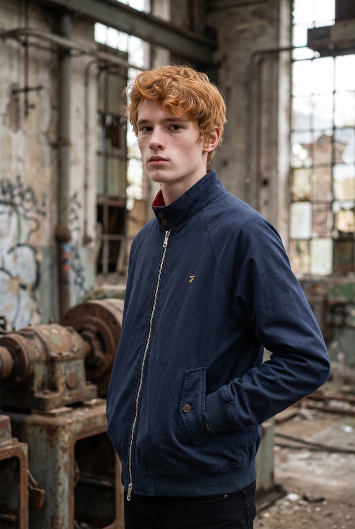 FARAH NAVY WALT HARRINGTON JACKET
