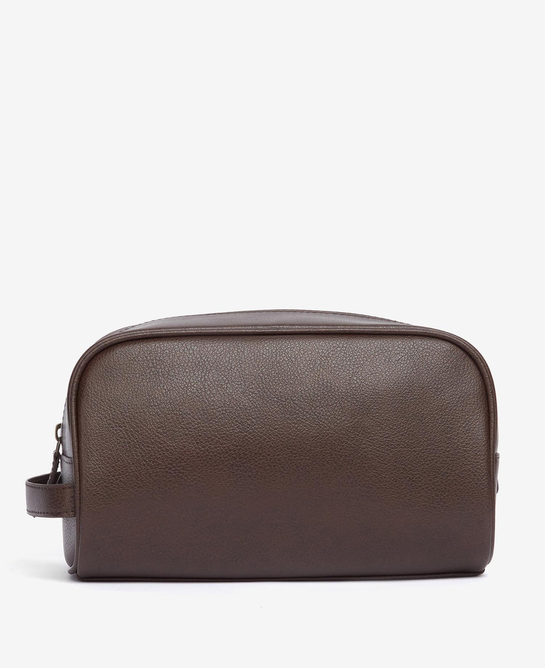BARBOUR BROWN LEATHER WASHBAG