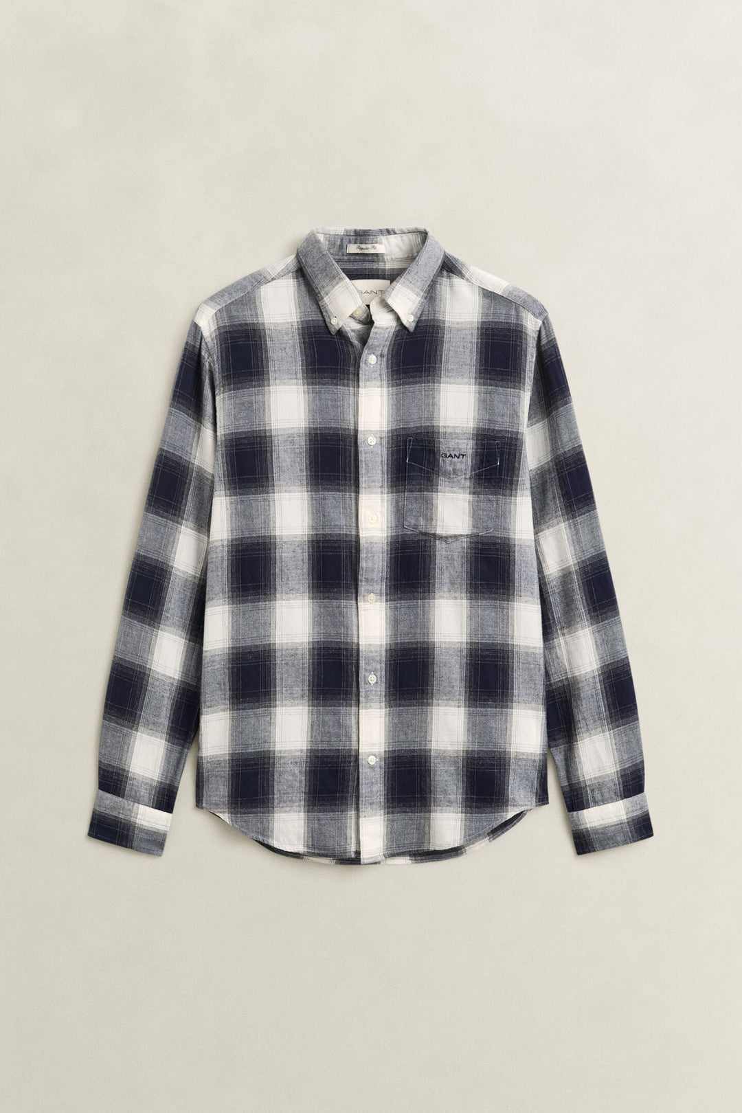 GANT NAVY REG WINDBLOWN FLANNEL CHECK  SHIRT